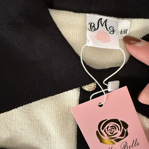 NWT Black and Cream Preppy Kids Dress - Picture 3 of 3